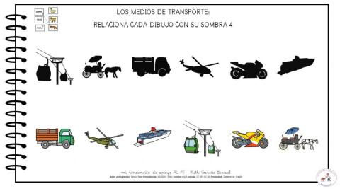 Los medios de transporte: une sombra con dibujo 4