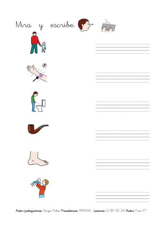 Escribir palabras letra p.