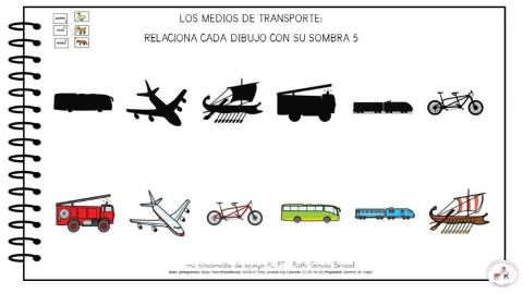 Los medios de transporte: une sombra con dibujo 5