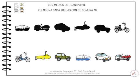 Los medios de transporte: une sombra con dibujo 10