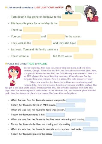 Listening and reading - 5th grade