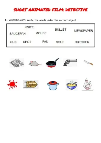 Past simple based on Short Film The detective