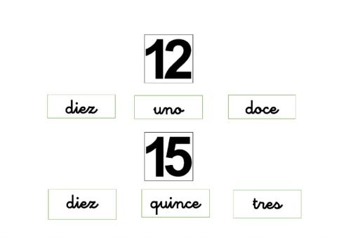 Números: selecciona la palabra correspondiente al número.