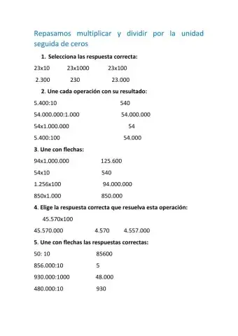 Repaso multiplicación división unidad seguida de cero