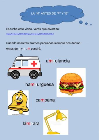 Ortografía m antes de p y b