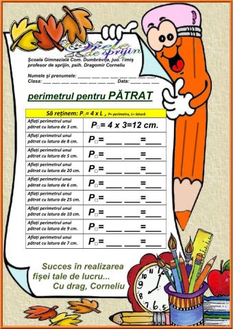 Perimetrul pătratului