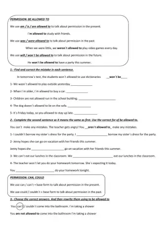 Be allowed to.permission