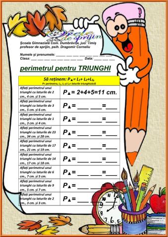 Perimetrul pentru triunghi