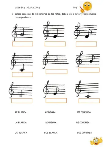 Notas y figuras musicales