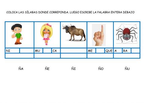 Sílabas con ñ