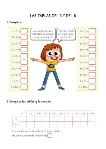 Ficha tabla del 3 y del 6
