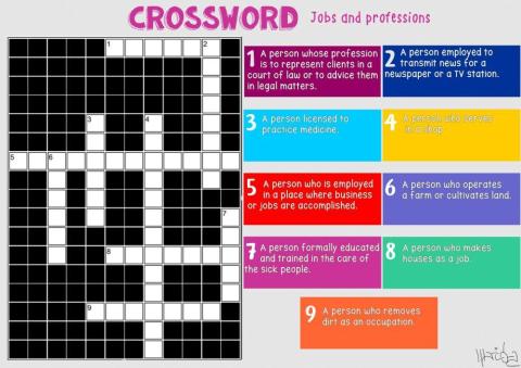 CROSSWORD-Jobs and professions by Mariola