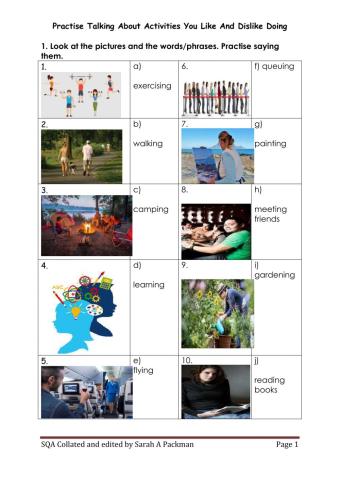 LIKE-DISLIKE VERB+ING