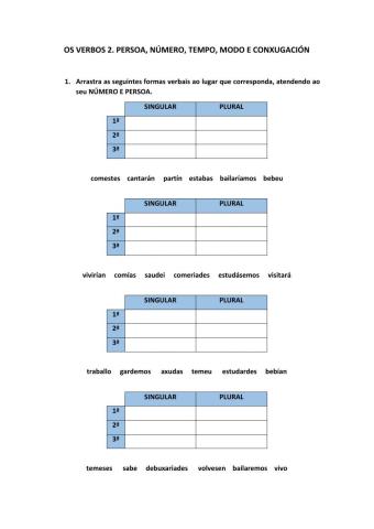 Verbos 2. Clasificar.