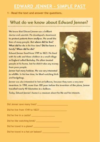Edward jenner - simple past