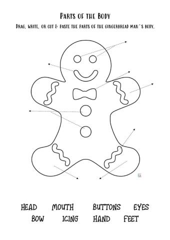 Gingerbread Man - Parts of the body
