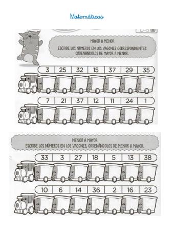 Ordena de menor a mayor