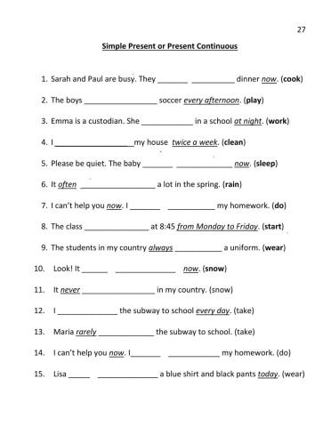 Simple present or present continuous