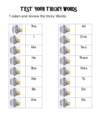 Test your tricky Words