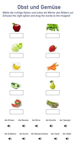 Das Obst und das Gemüse