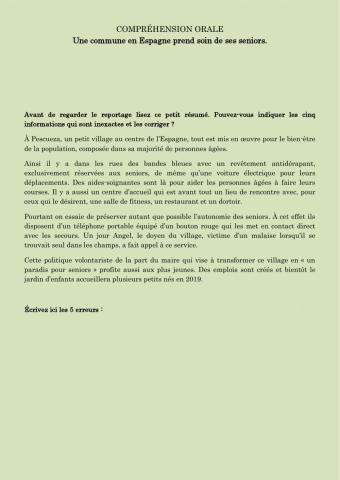 Une commune en Espagne prend soin de ses seniors