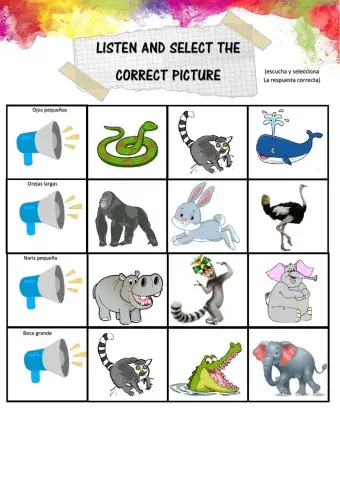 Parts of the face with animals