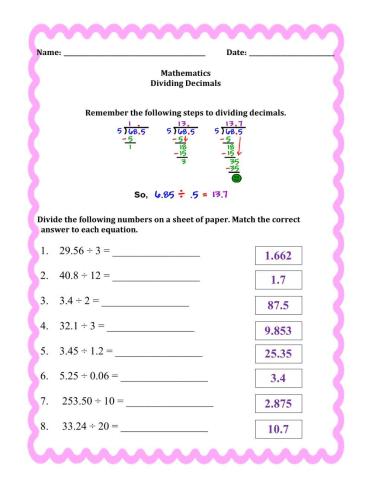 Dividing Decimals