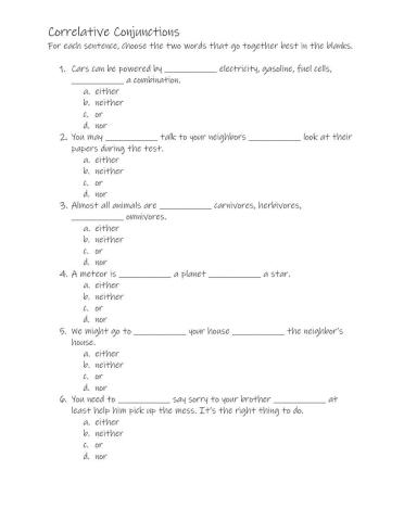 Correlative Conjunctions
