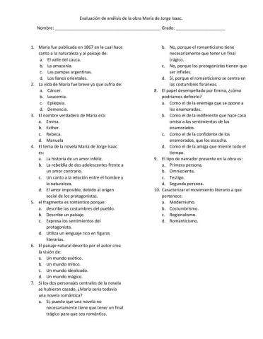 Análisis de la novela María de Jorge Isaac