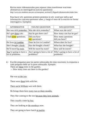 Review work 3 - Wh-questions (present simple & continuous)