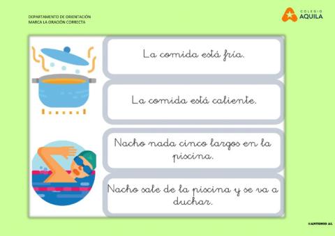 Marca la frase correcta