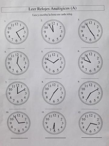 Leer relojes analógicos