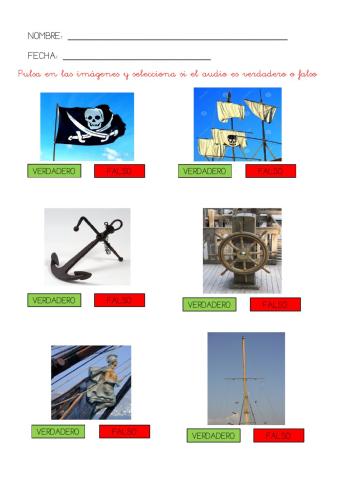 Audios partes de un barco pirata