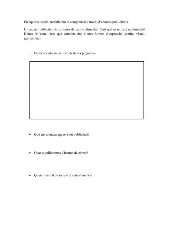 Comprensió lectora textos multimodals: anuncis publicitaris