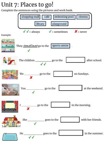 Unit 7- Places to go!