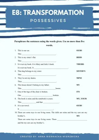 E8: transformations (possesives)