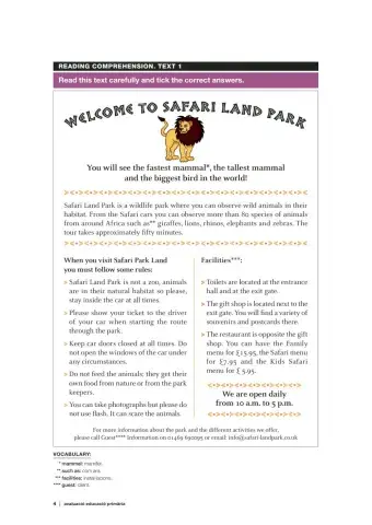 Reading: Welcome to Safari Land Park
