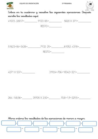Emoaurelio. Operaciones. 5º Primaria