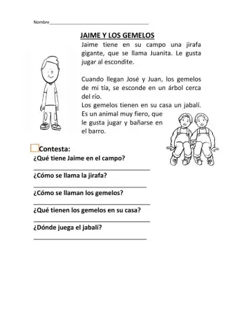 Comprensión LOS GEMELOS