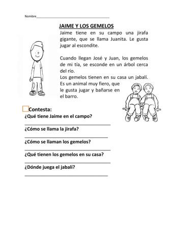 Comprensión LOS GEMELOS