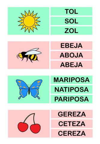 Primavera palabra correcta