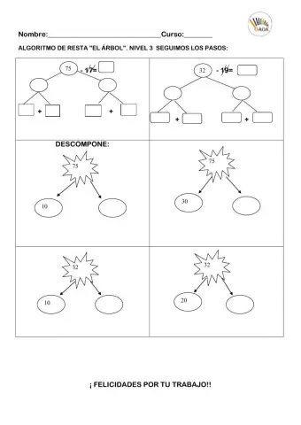 ALGORITMO DE RESTA SIN AYUDA. NIVEL 3. OAOA