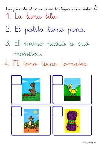 Lee y escribe el número