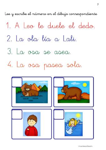 Lee y escribe el número