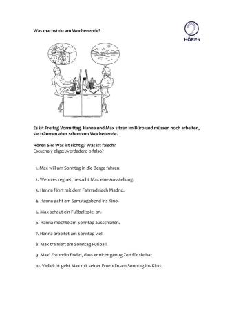 Hörverstehen. Am Wochenende.