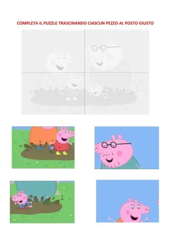 Puzzle 4 pezzi peppa pig