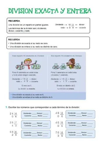 División entera y exacta.