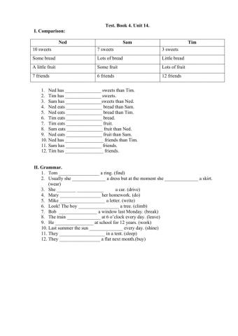 Few fewer the fewest  little less the least