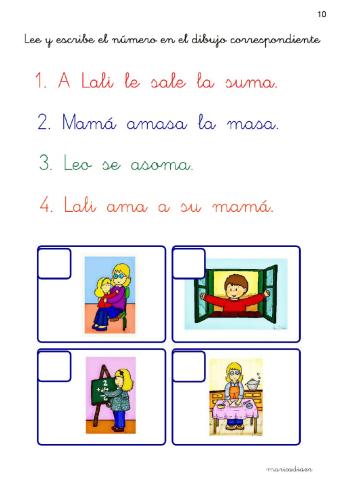 Lee y escribe el número