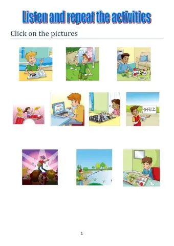 Listen and repeat free time activities TIGER 6